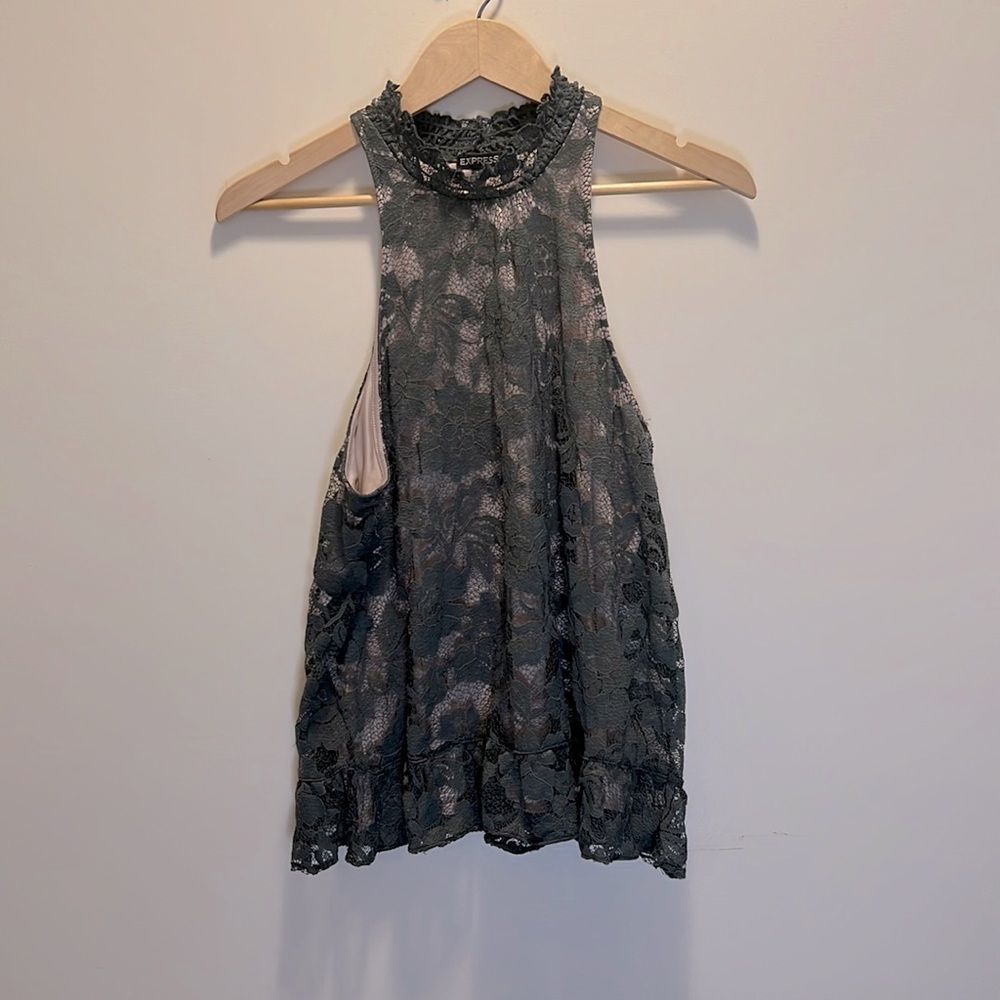 Express Green Lace Top